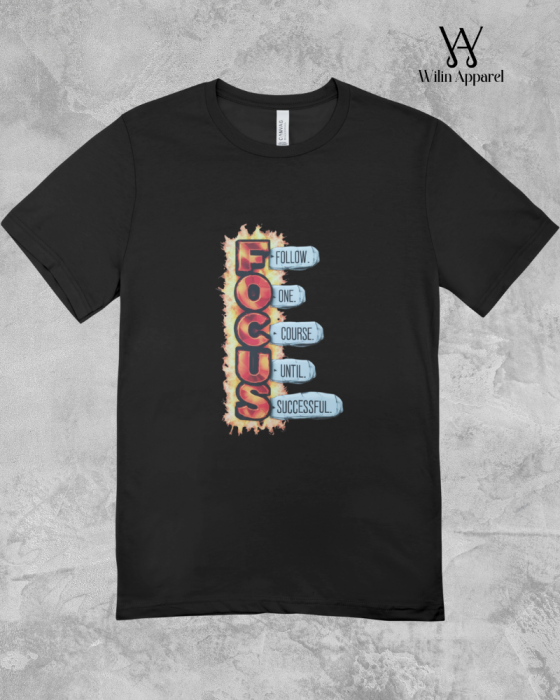 Kaos Distro Pria Wanita Typography Focus